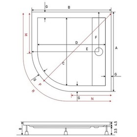 Resim Shower 80x80 Drop Oval Monoblok Duş Teknesi H:8 Cm 