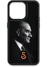 Resim Galatasaray Büyük Atatürk Cam Telefon Kılıfı - iPhone 13 Pro 