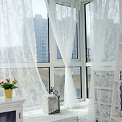 Resim 1 adet Vintage Çiçek Desenli Dantel Şeffaf Perde - Yarı Şeffaf Işık Filtreleme Perdeleri Yatak Odası ve Oturma Odası Balkonu için, Kolay El Yıkamalı Polyester Kumaş, Çubuk Cebi Tasarımı, Ev Dekorasyonunu Geliştirin, Yarı Şeffaf Perdeler | Vintage Çiçek Deseni | Polyester Kumaş, Oturma Odası Perdeleri 