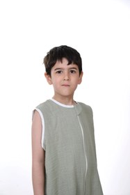 Resim Çift Kat Müslin Uyku Tulumu | 0.5 TOG | %100 Pamuk - Nil Yeşil / 5-6 yaş 