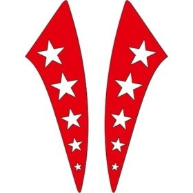 Resim Cg Kırmızı Yıldızlı Çamurluk Yan Sticker 