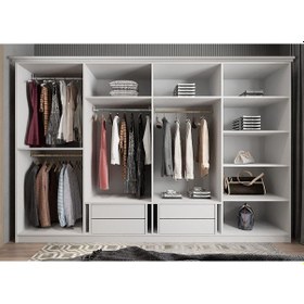 Resim Foster Membran 8 Kapaklı Gardırop Montaj Dahil Beyaz 320 Cm 