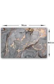 Resim Decorita Cam Ocak Arkası Koruyucu | Gri Gold Mermer | 
