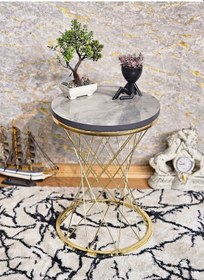 Resim Zafir Gold Kaplama Pota Sehpa - Sehpa - Ahşap Sehpa - Metal Sehpa - Sunta Sehpa - Tek Sehpa - Zigon Sehpa Altın 