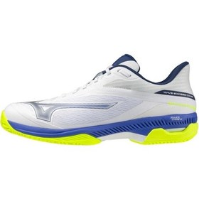 Resim Mizuno Wave Exceed Court Cc Erkek Tenis Ayakkabısı Beyaz / Mavi / Sarı Çok Renkli 