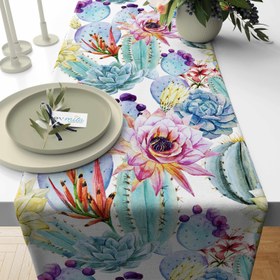 Resim Evmila Kaktüs Desenli Runner Modeli - 40x140 cm 