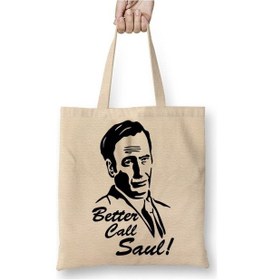 Resim Toyaso Better Call Saul Beyaz Bez Çanta Uzun Saplı Alışveriş Çantası Plaj Çantası Beyaz 