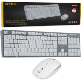 Resim Go İthalat EVEREST KM-6063 BEYAZ/GRİ KABLOSUZ Q MULTIMEDYA KLAVYE+MOUSE SET (5306) 