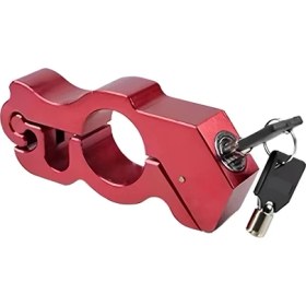 Resim VintageVo Motosiklet Kilidi, 2 Anahtarlı Gidon Kilidi, Motosiklet Bisikleti Atv Scooter Için Hırsızlık Karşı Motosiklet Fren Kilidi - Kırmızı (Yurt Dışından) 