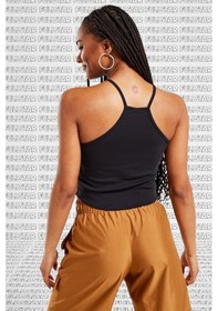 Resim Nike Essential Cami Tight Fit Tank Top Black Likralı Fitilli Askılı Kadın Atlet Siyah 