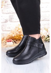 Resim Pepita B002 Rahat Esnek Kaymaz Taban Yumuşak Hakiki Deri Kadın Bot Siyah 