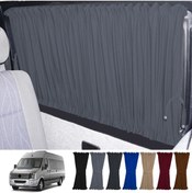 Resim Oto Pandami Volkswagen Crafter 1.nesil Orta Şase 2006-2016 Uyumlu Gri Raylı Oto Perde Takımı 