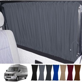 Resim Oto Pandami Volkswagen Crafter 1.nesil Orta Şase 2006-2016 Uyumlu Gri Raylı Oto Perde Takımı 