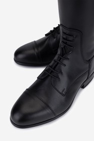 Resim Tattini Unisex Hakiki Deri Siyah (Medium) Binici Çizmesi VLM6273 - 41 