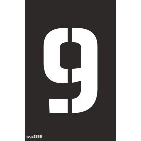 Resim İsg Tabelam 9x15cm/kompozit/9 Rakamı Boyama Şablonu Set 1 