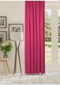 Resim Cheap's Home Petek Dokulu Kadife Dokuma Düz Dikiş Ekstrafor Büzgü Fon Perde Fuşya 