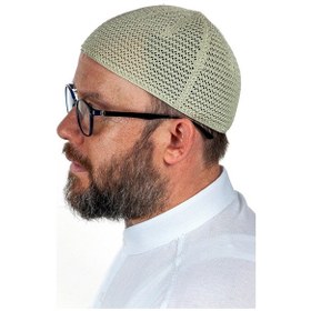 Resim Lüks Çelik Örme Namaz Takkesi Fıstıkyeşili 1 Adet 