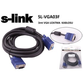 Resim S-Link Sl-Vga03F 3Mt E-D Ekran Kartı Vga Uzatma 