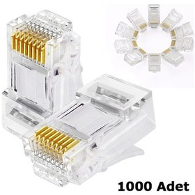 Resim Rj45 Konnektör 1000 Adet Network Cat5 Cat6 Jak Jack Ethernet Uç 
