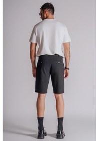 Resim Braccas Erkek Yandan Cepli Klasik Bel Slim Fit Chino Şort Siyah Siyah 