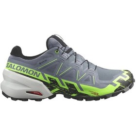 Resim Salomon Speedcross 6 Gtx Erkek Outdoor Ayakkabı Flint Stone/green Gecko/black 001 