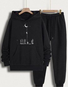 Resim uyguntarz Unisex Uzay Temalı Baskılı Eşofman Takımı 
