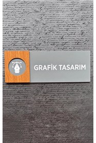 Resim Yönline Grafik Tasarım Kapı İsimliği Kişiselleştirilebilir Antrasit Ceviz Detaylı Kendinden Yapışkanlı 