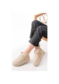 Resim Ndr-2850 Bej Süet İçi Kürklü Kışlık Kapalı Burun Kadın Günlük Terlik Çok Renkli 