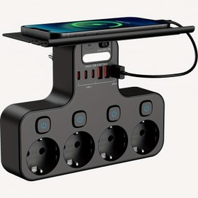 Resim Dayanıklı EU Priz - 4 AC Çıkış + 6 USB Port (3 Hızlı Şarj Type-C), Ev Ofis, Oturma Odası, Yatak Odası İçin Tasarruflu Tasarım, Aşırı Yük ve Kısa Devre Korumalı - Teknoloji Severler İçin İdeal Hediye, Akıllı Fiş, Gadget Tutucu, Yüksek Kaliteli Yapım 