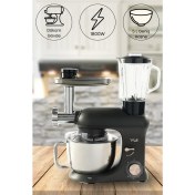 Resim M200 Multi-Fonksiyonel 3'ü Bir Arada Döküm Gövde Stand Mikser Kıyma Setli ve Blender Özellikli 1800W Gri Rose 