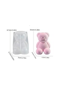 Resim Epoksi Silikon Taş Tozu Beton Mum Kalıbı Büyük Boy Sevimli Ayıcık Kalıbı 7.8x7x6.7 Cm 