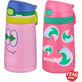 Resim Shamobo 2Lİ SET Pipetli Çelik Termos 350ml -6 Saat Isı Yalıtımı- 