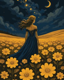 Resim Sayılarla Boyama Seti - Gece Gezintisi - 80x100 