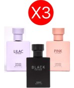 Resim Defacto Kadın Parfüm Pink+lilac+erkek Black Parfüm Black 3'lü Set 
