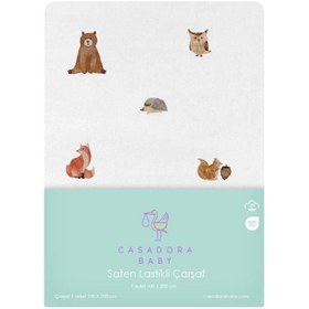 Resim Forest Amigos %100 Organik Pamuk Çocuk Lastikli Çarşaf 100 x 200 cm 