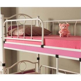 Resim Argimo Argimo Zümrüt Bebek Çocuk Odası Ahşap Başlıklı Metal Ranza ve Karyola 70 x 130 CM Yatak Ölçülü 