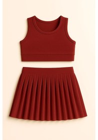 Resim My Kids Wear Kız Cocuk Sort Eteklı Mayo Takımı 4 -14 Yas 11900 Bordo 