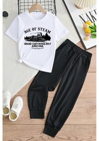 Resim Çocuk Age Of Alt - Üst Eşofman Takımı Beyaz - Siyah 