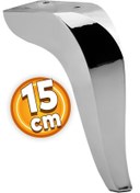 Resim Badem10 Harvey Lüks Mobilya Kanepe Sehpa Tv Ünitesi Koltuk Ayağı 15 Cm Krom Baza Ayakları 