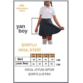 Resim Kız Çocuk Okul Etek Antrasit/ Gri Yüksek Bel Içi Şortlu Okul-oyun-spor-etkinlik Eteği Antrasit 