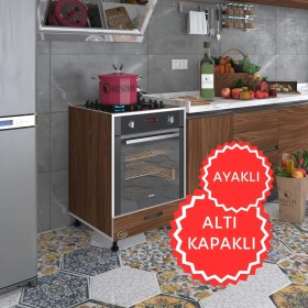 Resim Kenzlife ankastre modülü kabini radon cvz fırın ocak dolabı kapaklı ayaklı 