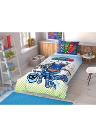 Resim Taç Lisanslı Nevresim Takımı Pj Masks Çek Canlandır 