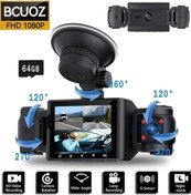 Resim Dashanshop 360 3 Kanallı Araç Kamerası 1080p Ön 480p Sol Sağ Gece Görüşlü Without Memory Card 24h Park Modu Döngü Kayıt 2 4 Ips Ekran 