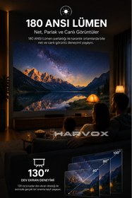 Resim HARVOX HY300 Pro Upgrade Projeksiyon Cihazı Taşınabilir Android Sistemli Wifi HDMI USB Destekli Projektör 
