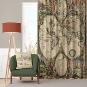 Resim Antik Dünya Haritası Perde 