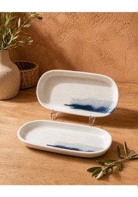Resim 3'lü Blue Wave Hygge 21cm Oval Dish Kahvaltı/meze/sos Çok renkli 