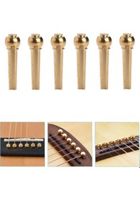Resim Midex Sn-12 Akustik Gitar Köprü Pimi 6 Adet Gold 
