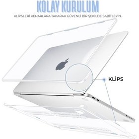 Resim Apple MacBook Neo 13 İnç A3404 Uyumlu Şeffaf Kılıf Ekran Ve Klavye Koruyucu Set Kristal Parlak Kapak 