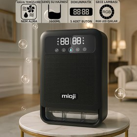 Resim 30NEC Pro 3.8 Litre Çift Göstergeli Nem Alma ve İyon Hava Temizleme Cihazı - Siyah 