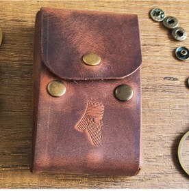 Resim Sumerian Leather Craft Klasik Deri Sigara Kılıfı Tarçın 